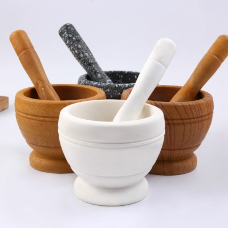 Mortar Pestle Granite - Grinder Mortar Grinding Bowl Garlic Press
