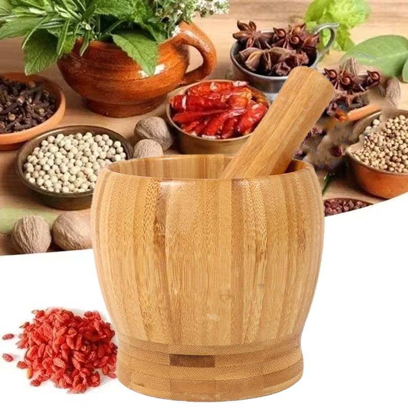 Mortar Pestle Granite - Kitchen Traditional Wooden Mortar and Pestle