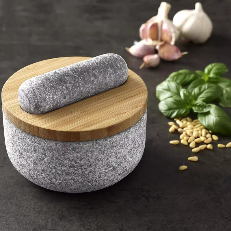 Bamboo cover granite pestle, s - Mortar Pestle Granite recension och pris