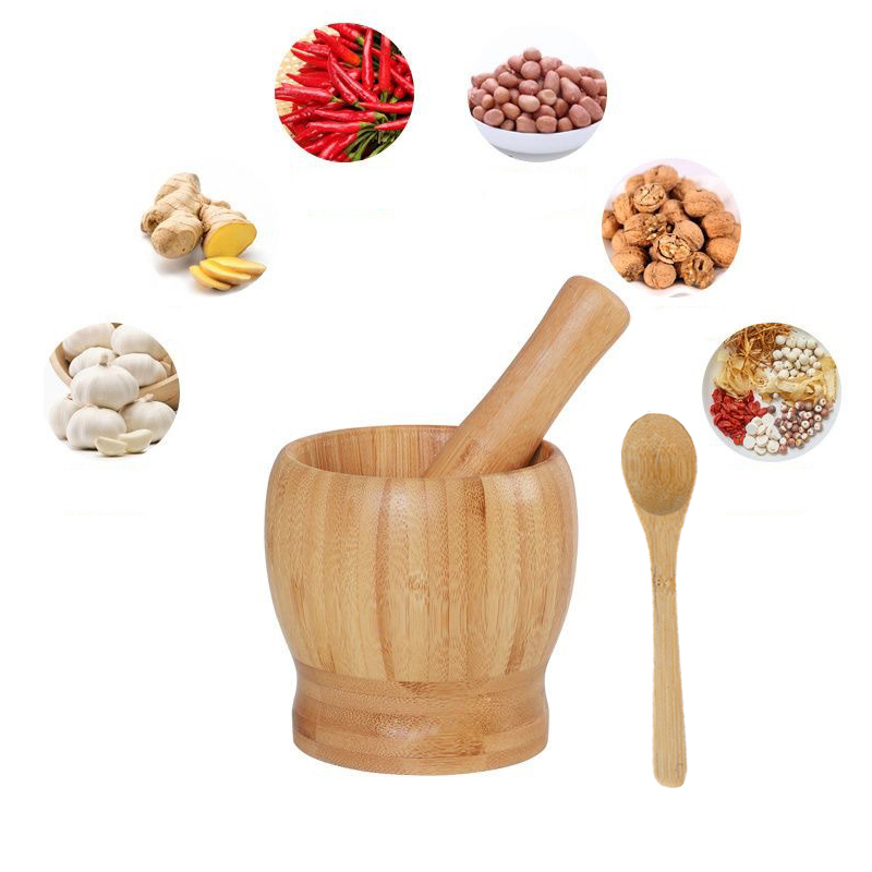 Kitchen Traditional Wooden Mor - Mortar Pestle Granite recension och pris