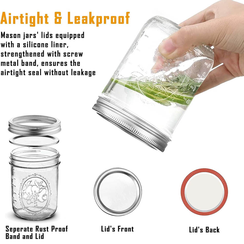 16oz Wide Mouth Mason Jars wit - Fermentation Crock recension och pris